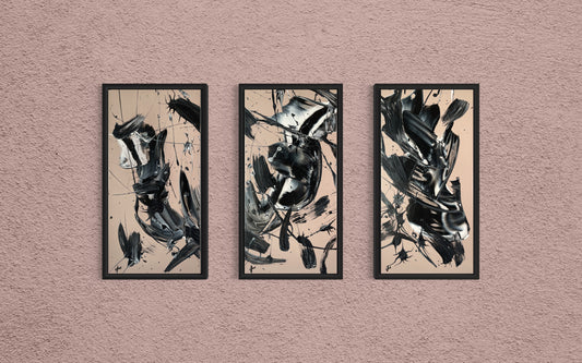 Freefall triptych - 3 canvases 10x20 each